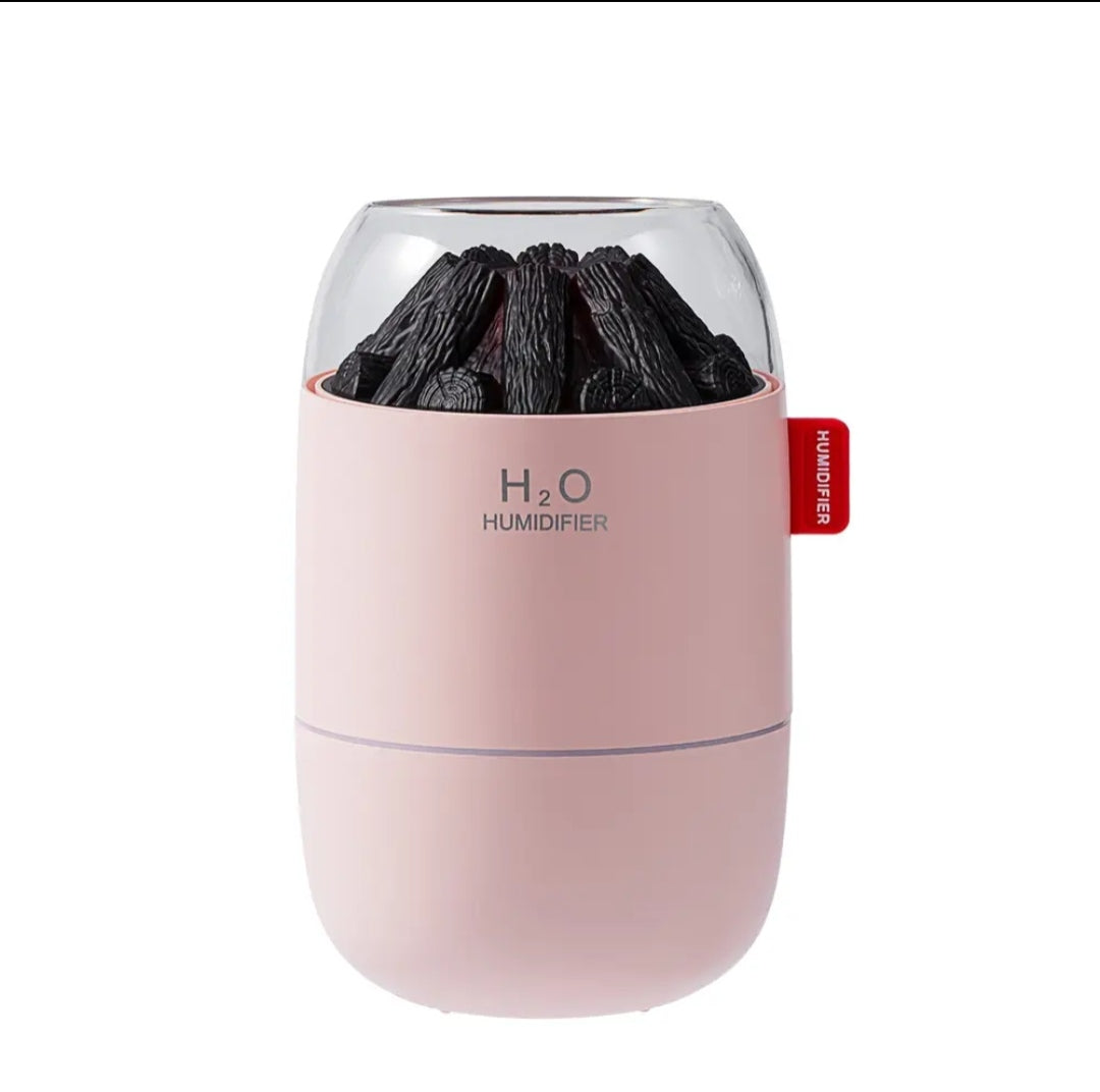 Volcano Flame Essential Oil Diffuser, LED Fire Glow Humidifier, 300ml Capacity, Electric Powered, Cool Mist, Round Shape for Home, Office, Yoga Room