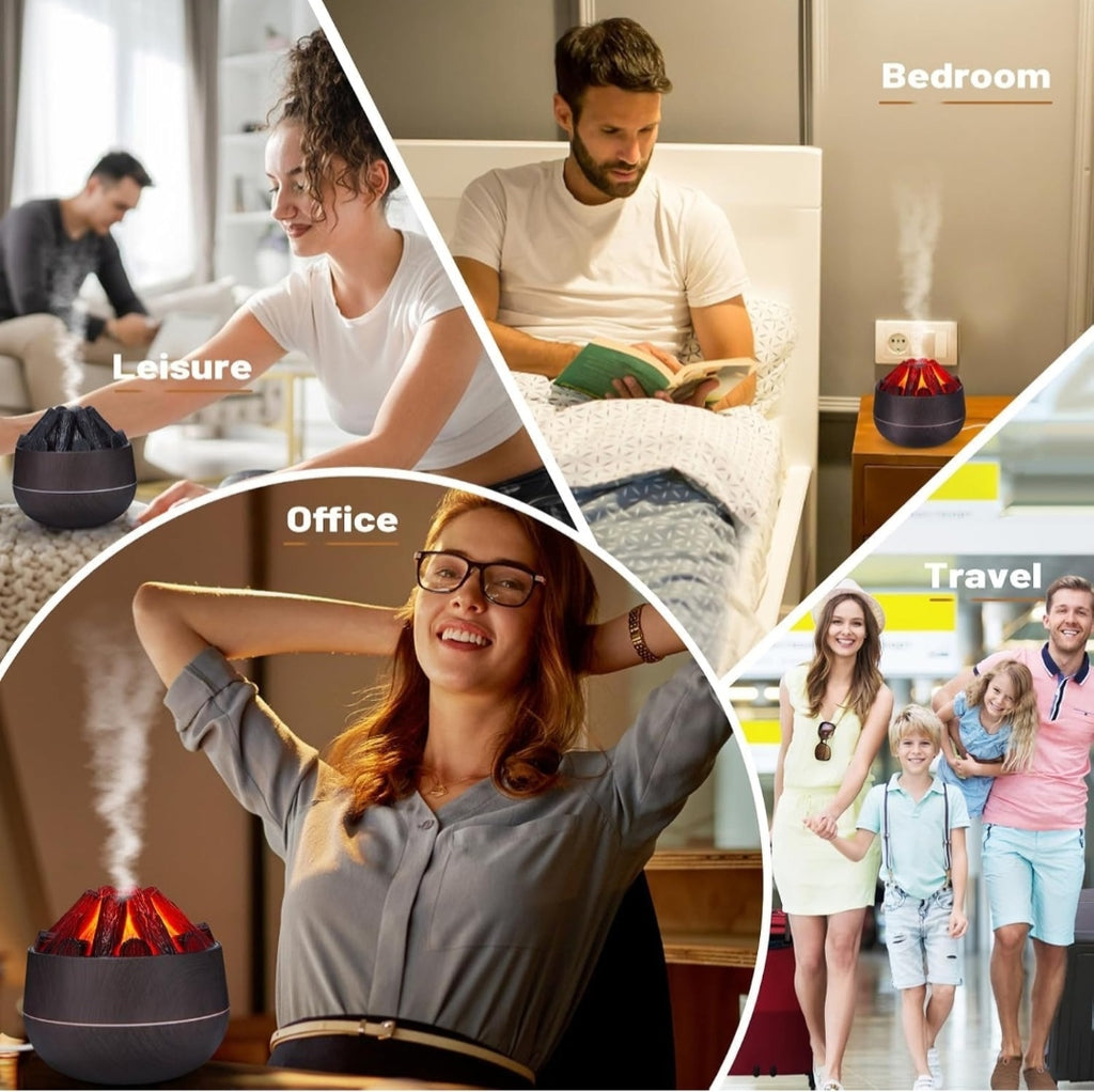Charcoal Humidifier for Room Moisture, Aroma Diffuser For Bedroom-300ml Cool Mist Air Humidifier for Home, Cold & Cough Relief