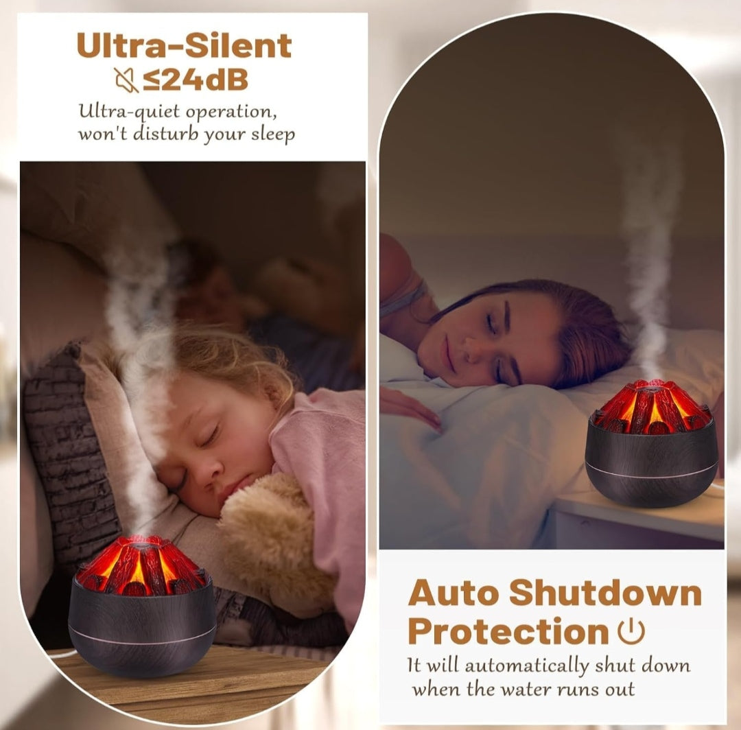 Charcoal Humidifier for Room Moisture, Aroma Diffuser For Bedroom-300ml Cool Mist Air Humidifier for Home, Cold & Cough Relief