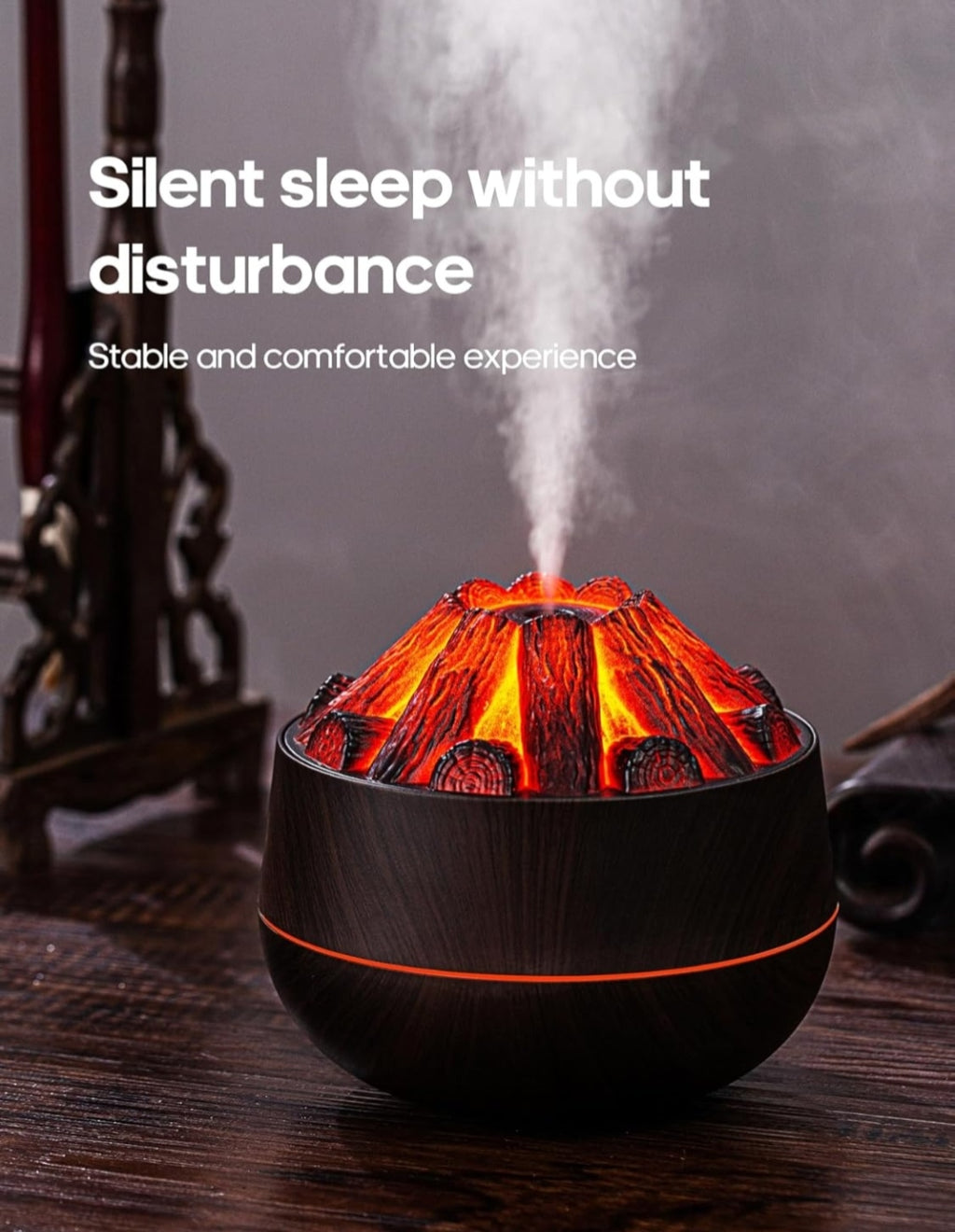 Charcoal Humidifier for Room Moisture, Aroma Diffuser For Bedroom-300ml Cool Mist Air Humidifier for Home, Cold & Cough Relief