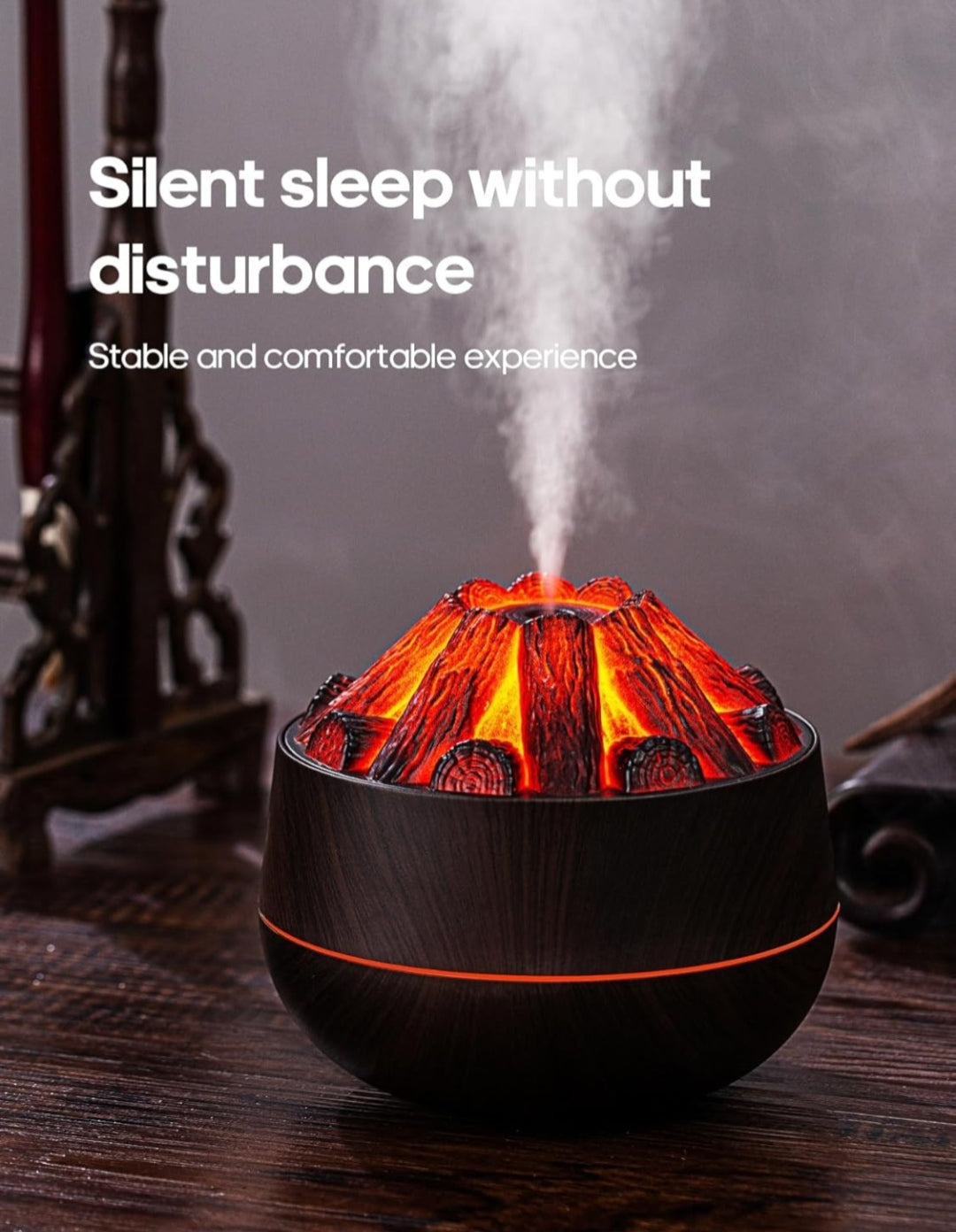 Charcoal Humidifier for Room Moisture, Aroma Diffuser For Bedroom-300ml Cool Mist Air Humidifier for Home, Cold & Cough Relief