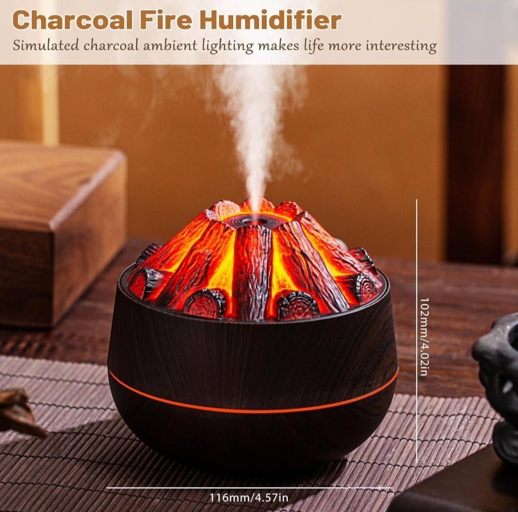Charcoal Humidifier for Room Moisture, Aroma Diffuser For Bedroom-300ml Cool Mist Air Humidifier for Home, Cold & Cough Relief